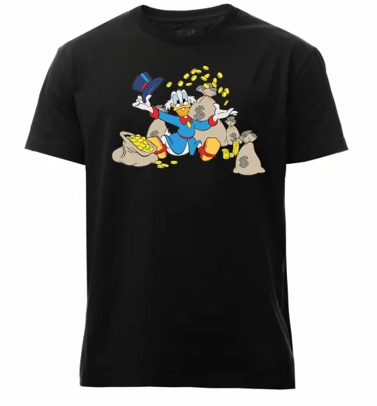 Мужская премиум футболка Скрудж Макдак Черный фото
