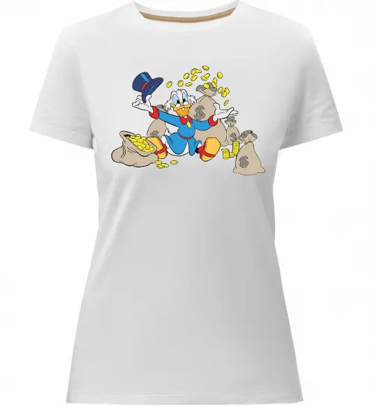Женская премиум футболка Скрудж Макдак Белый фото
