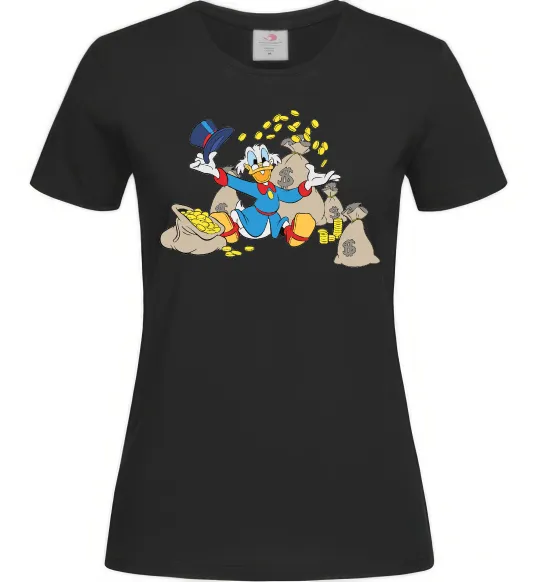 Женская футболка Скрудж Макдак Черный фото