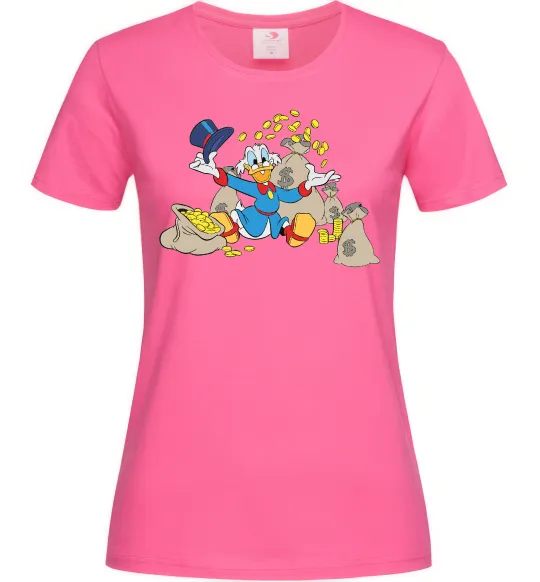 Женская футболка Скрудж Макдак Ярко-розовый фото