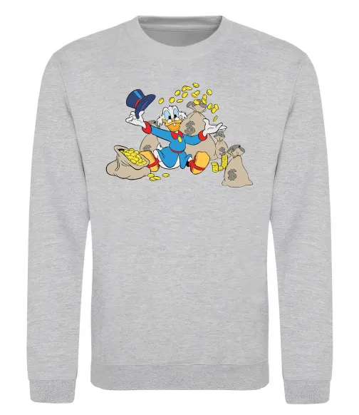Свитшот Скрудж Макдак Серый меланж фото