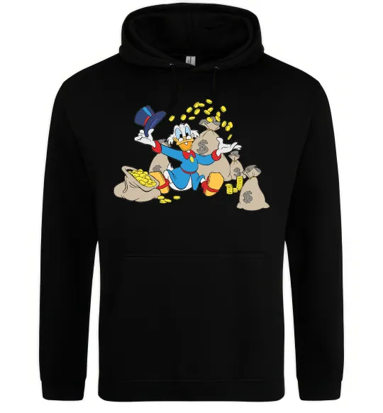 Мужская толстовка (худи) Скрудж Макдак Черный фото