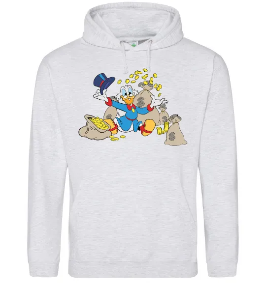 Женская толстовка (худи) Скрудж Макдак Серый меланж фото