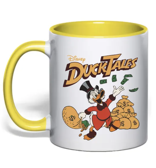 Чашка с цветной ручкой Duck Tales Скрудж Лимонный фото