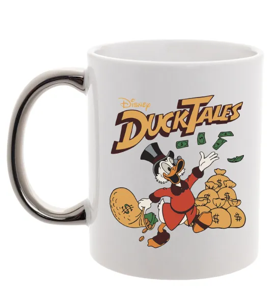Чашка с цветной ручкой Duck Tales Скрудж Серебро фото