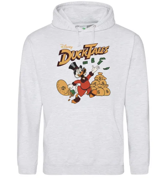 Мужская толстовка (худи) Duck Tales Скрудж Серый меланж фото
