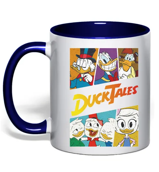 Чашка с цветной ручкой Качині історії колаж Глубокий темно-синий фото