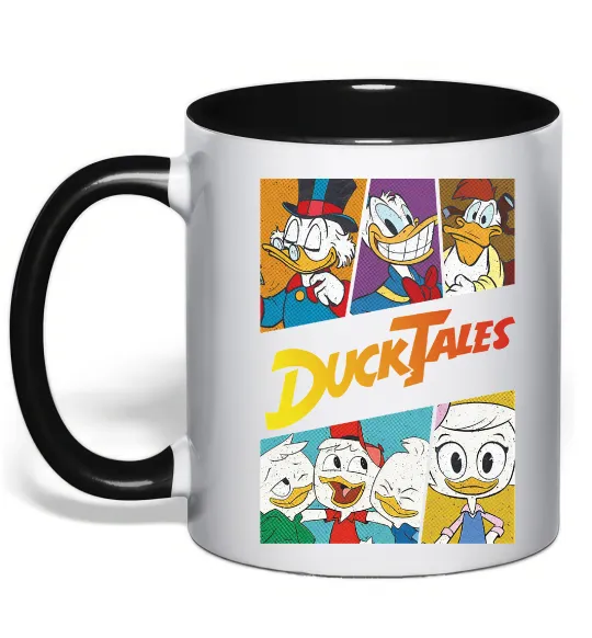 Чашка с цветной ручкой Качині історії колаж Черный фото