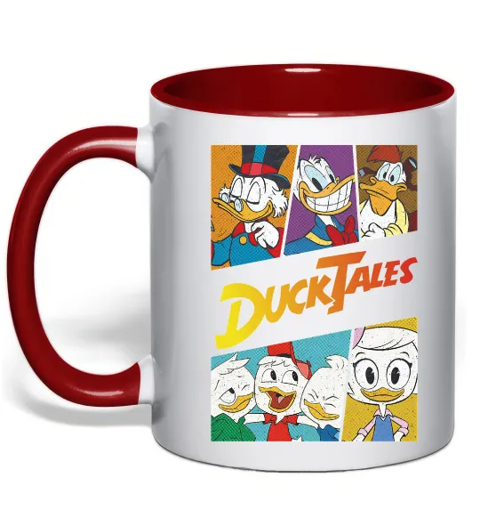 Чашка с цветной ручкой Качині історії колаж Красный фото