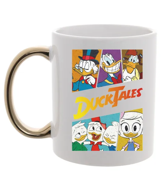 Чашка с цветной ручкой Качині історії колаж Золото фото