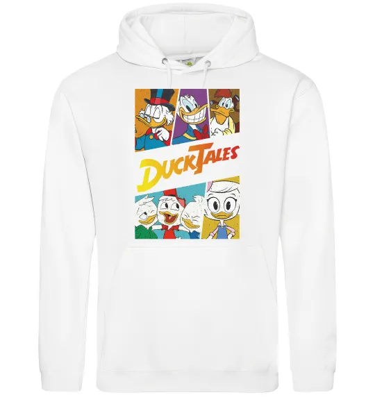 Жіноча толстовка (худі) Качині історії колаж Білий фото