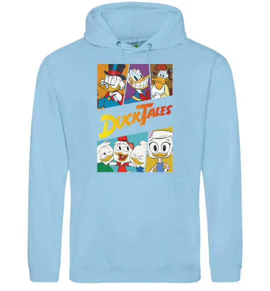 Жіноча толстовка (худі) Качині історії колаж Блакитний фото