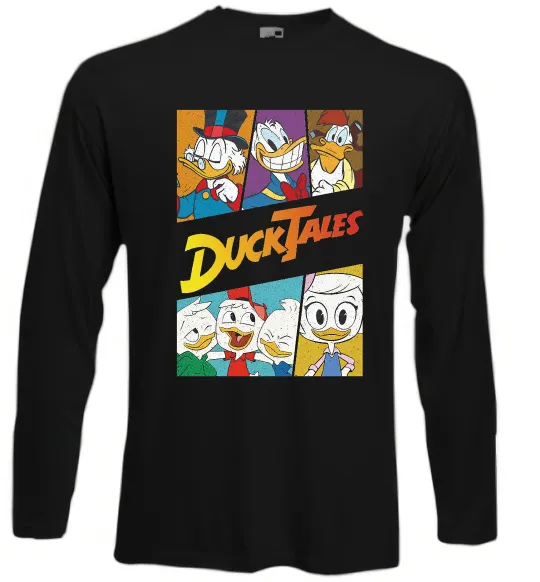 Лонгслив Качині історії колаж Черный фото