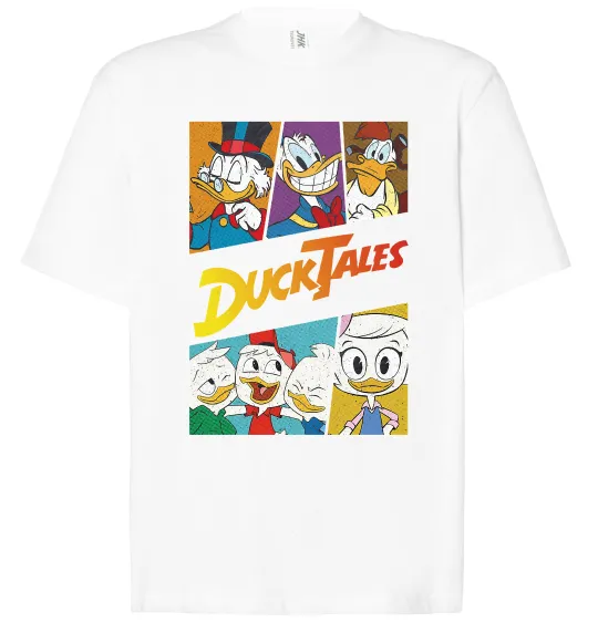 Футболка Оверсайз Качині історії колаж Белый фото