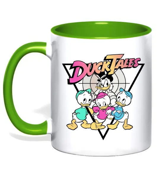 Чашка с цветной ручкой Скрудж та каченята Лаймовый фото