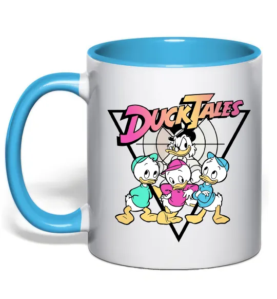 Чашка с цветной ручкой Скрудж та каченята Голубой фото