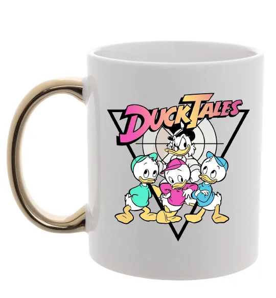 Чашка с цветной ручкой Скрудж та каченята Золото фото