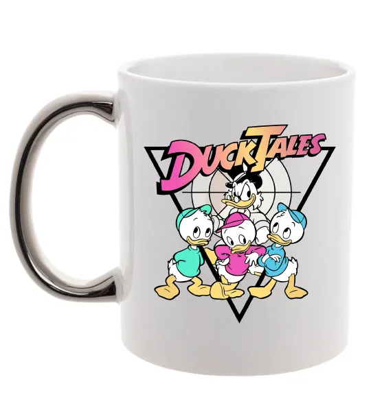 Чашка с цветной ручкой Скрудж та каченята Серебро фото