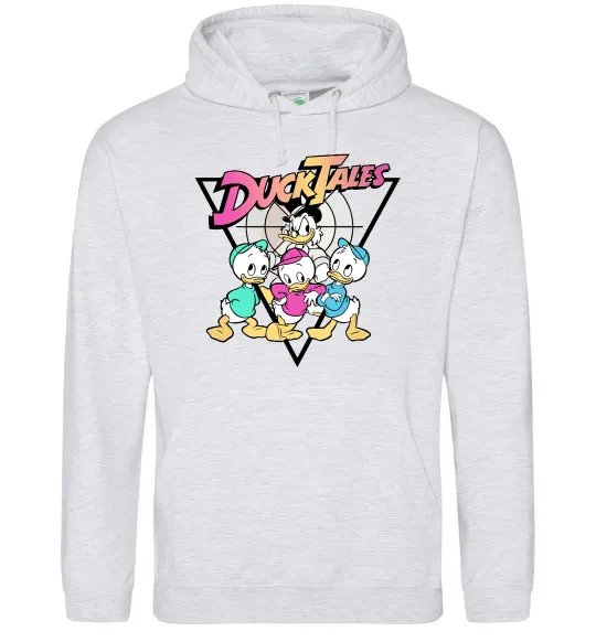 Мужская толстовка (худи) Скрудж та каченята Серый меланж фото