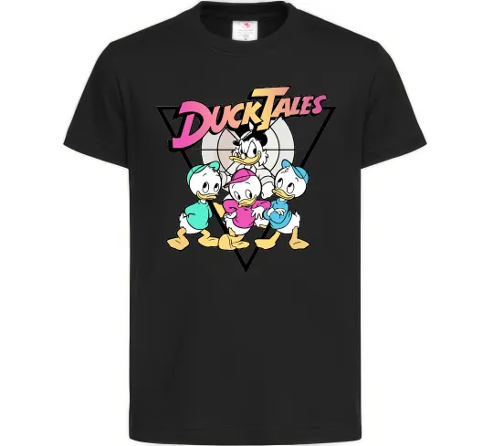 Детская футболка Скрудж та каченята Черный фото