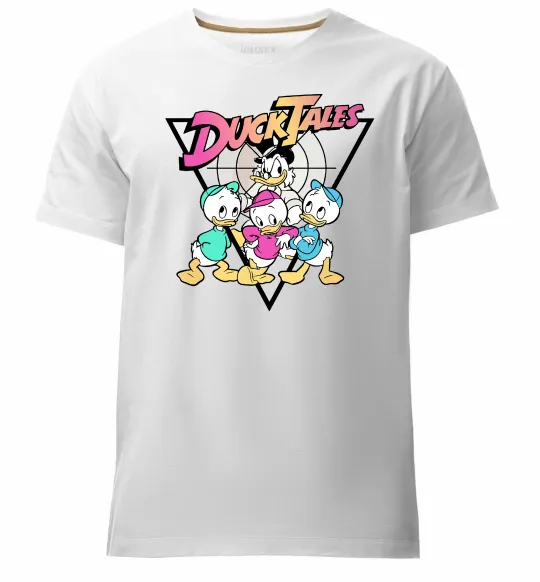 Мужская премиум футболка Скрудж та каченята Белый фото