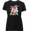 Женская премиум футболка Скрудж та каченята Черный фото
