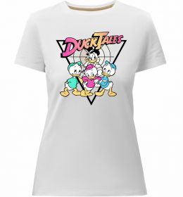 Жіноча преміум футболка Скрудж та каченята