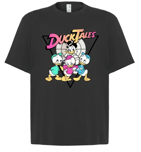 Футболка Оверсайз Скрудж та каченята Черный фото