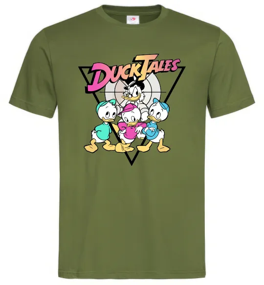 Мужская футболка Скрудж та каченята Оливковый фото