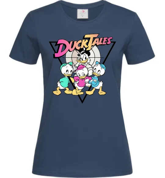 Женская футболка Скрудж та каченята Темно-синий фото