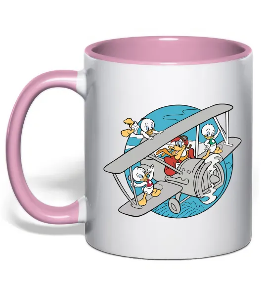 Чашка с цветной ручкой Air McQuack Нежно розовый фото