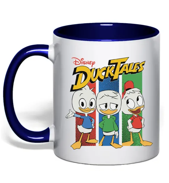 Чашка с цветной ручкой Каченята Duck Tales Глубокий темно-синий фото