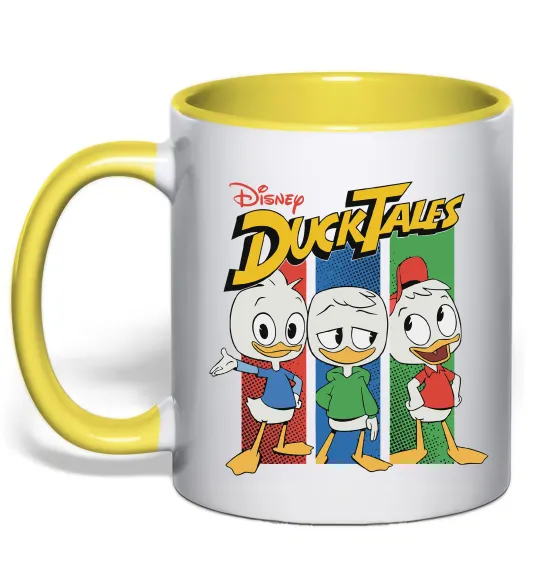 Чашка с цветной ручкой Каченята Duck Tales Лимонный фото