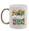 Чашка с цветной ручкой Каченята Duck Tales Золото фото