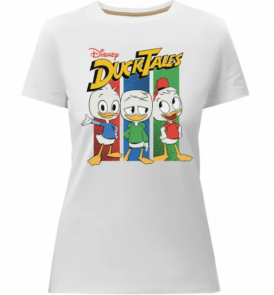 Женская премиум футболка Каченята Duck Tales Белый фото