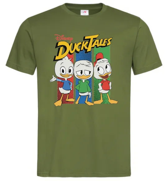 Мужская футболка Каченята Duck Tales Оливковый фото