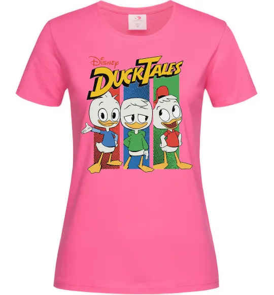 Женская футболка Каченята Duck Tales Ярко-розовый фото