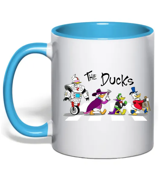 Чашка с цветной ручкой The Ducks Голубой фото