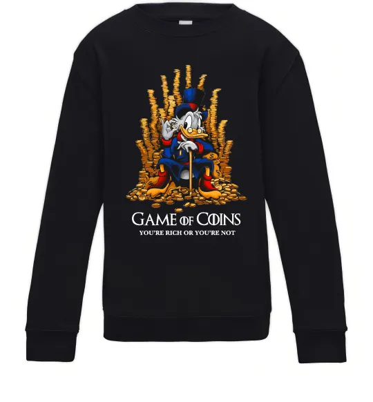 Детский Свитшот Game of coins Черный фото