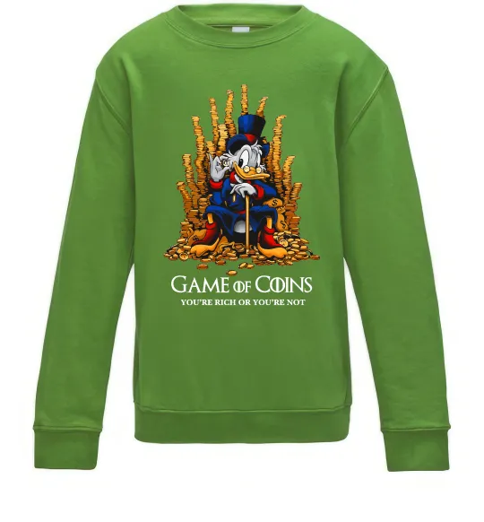 Детский Свитшот Game of coins Лаймовый фото