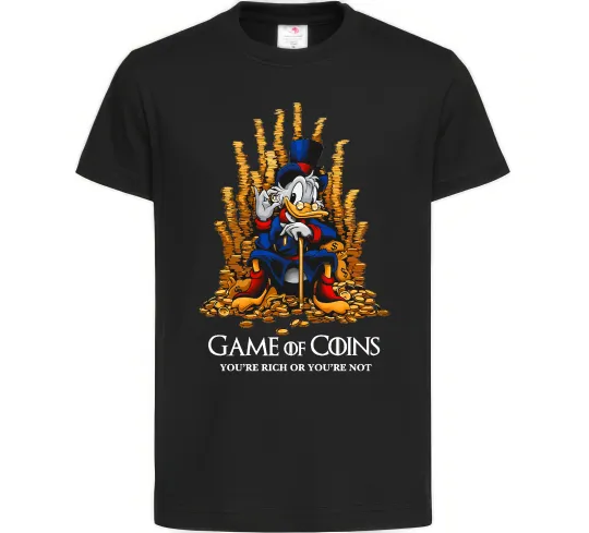 Детская футболка Game of coins Черный фото
