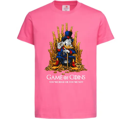 Детская футболка Game of coins Ярко-розовый фото