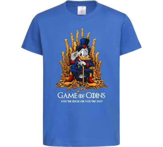 Детская футболка Game of coins Ярко-синий фото