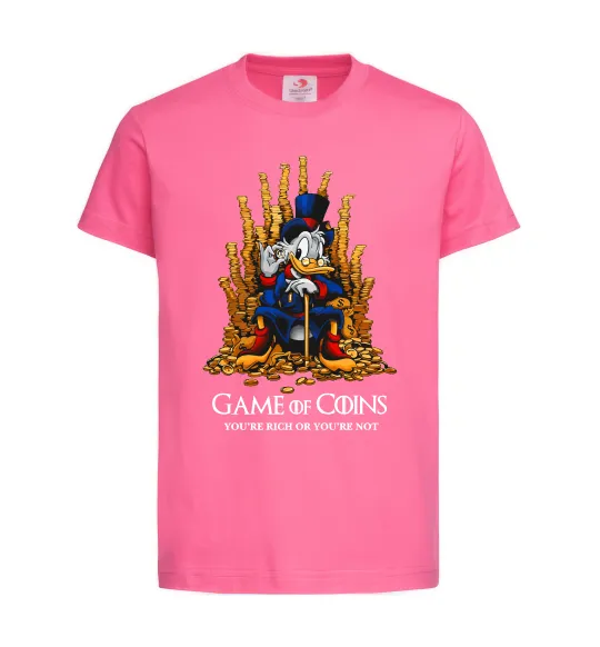 Детская футболка Game of coins Ярко-розовый фото