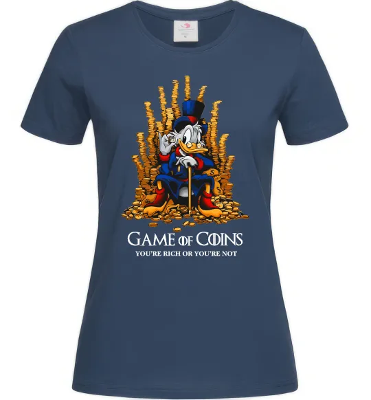 Женская футболка Game of coins Темно-синий фото