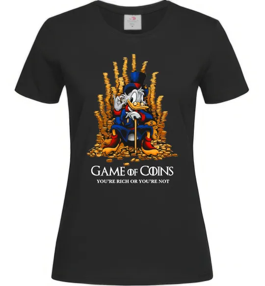 Женская футболка Game of coins Черный фото