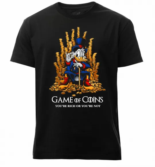 Мужская премиум футболка Game of coins Черный фото