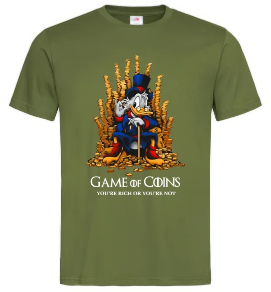 Мужская футболка Game of coins Оливковый фото