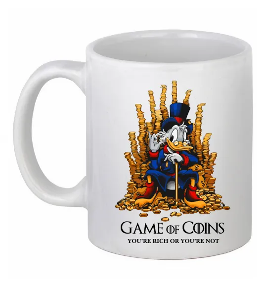 Чашка керамическая Game of coins Белый фото