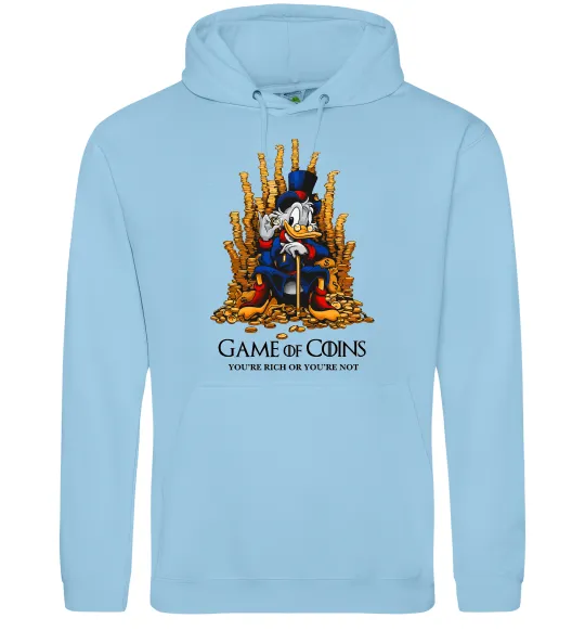 Мужская толстовка (худи) Game of coins Голубой фото